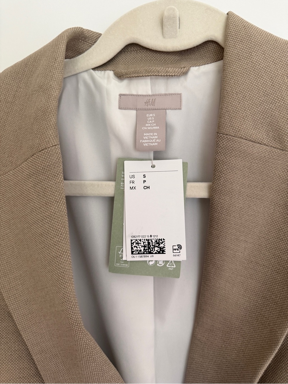 H&M Taupe Longline Single-Button Blazer New - Picture 3 of 6